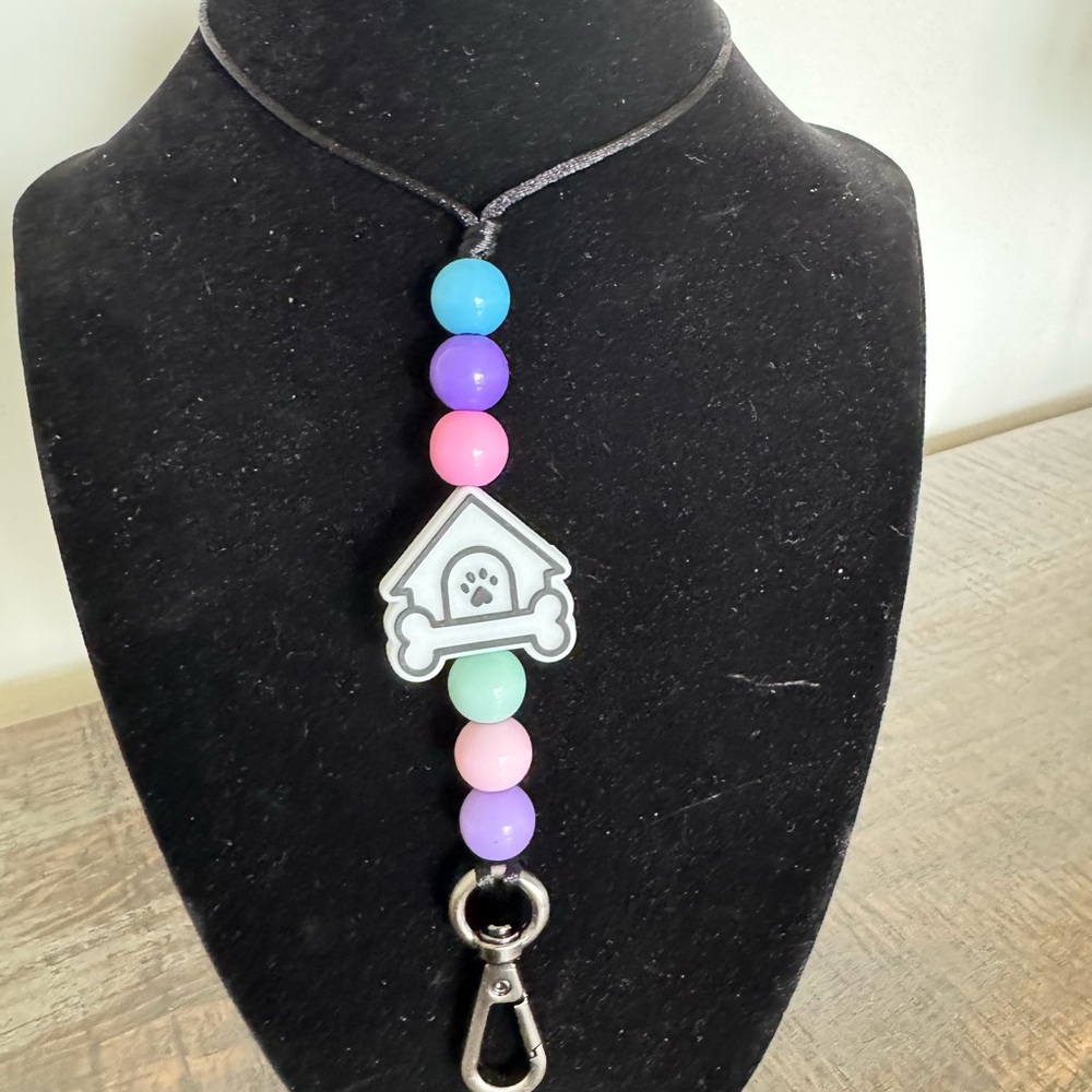 Beaded Dog House Lanyard – Safe w/ Breakaway Clasp - NWOT